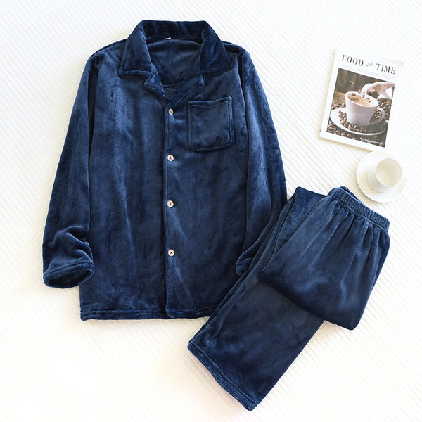 Conjunto de Pijama Polar Coral para Hombre - Comodidad Hogar