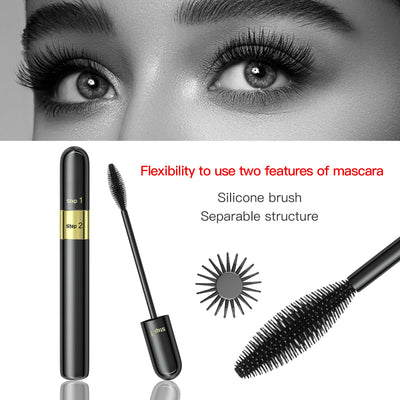 Máscara de Pestañas Waterproof Doble Efecto Volumen y Rizo