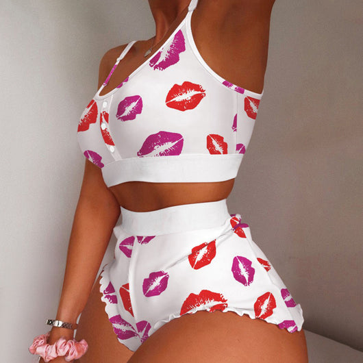 Bikini Dos Piezas Estampado con Tirantes Ajustables - Image 9