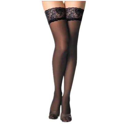 Medias de Encaje Negro Talla Grande con Ligas Estilo Europeo - Image 4