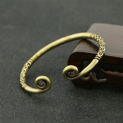 Pulsera Brazalete de Cobre Puro Tejida a Mano con Acabado Bronce Antiguo - Image 4