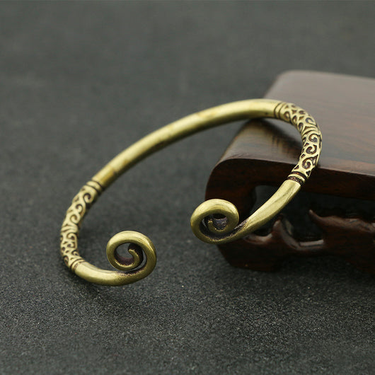 Pulsera Brazalete de Cobre Puro Tejida a Mano con Acabado Bronce Antiguo - Image 4