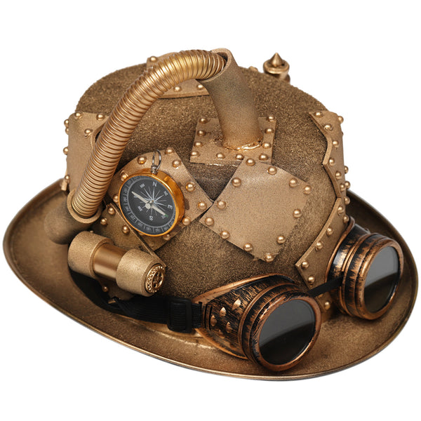 Sombrero Steampunk con Gafas y Brújula Gótica