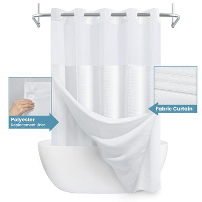 Cortina de Baño Doble Capa con Hebilla Grande - Diseño Liso y Moderno - Image 28