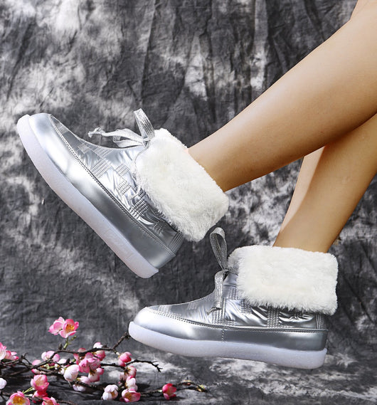 Botas Cálidas para Mujer con Forro de Algodón y Terciopelo - Image 12