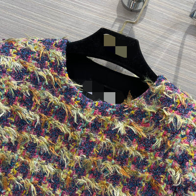 Chaqueta Tejida Patchwork con Patrón de Fragancias - Image 7