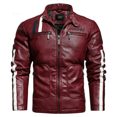 Chaqueta de Cuero Slim Fit con Bordados para Hombre - Image 12