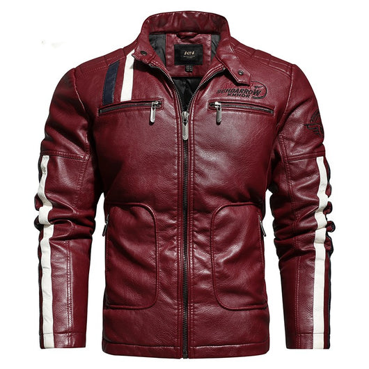 Chaqueta de Cuero Slim Fit con Bordados para Hombre - Image 12