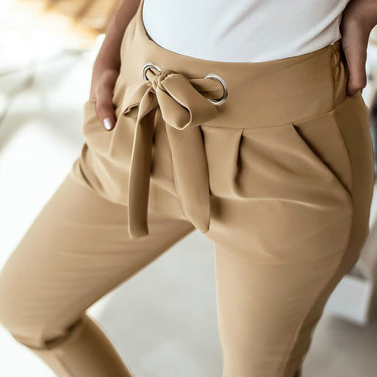 Pantalones Casuales Slim Ajustados de Cintura Alta - Image 4