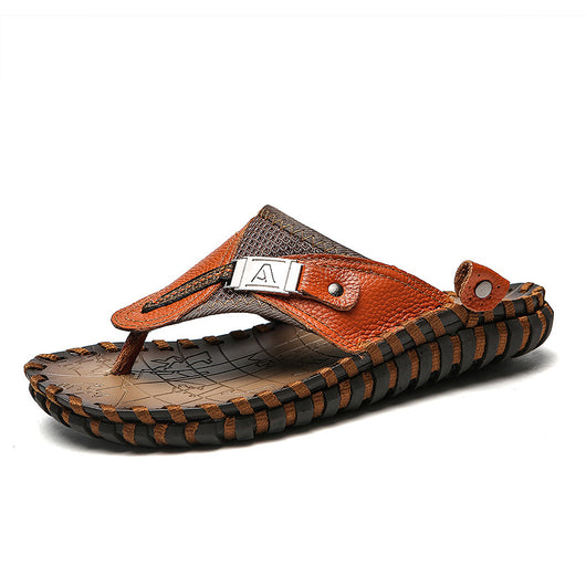 Sandalias de Cuero para Hombre - Cómodas Chanclas de Playa y Casual - Image 2