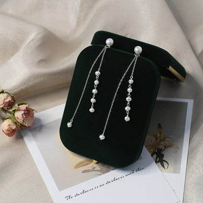 Aretes Largos de Perla de Agua Dulce con Borla en Plata 925 Auténtica - Image 9