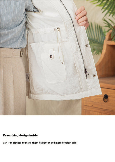 Chaqueta Safari de Lino Gentry con Cuello Tipo Mao - Image 14