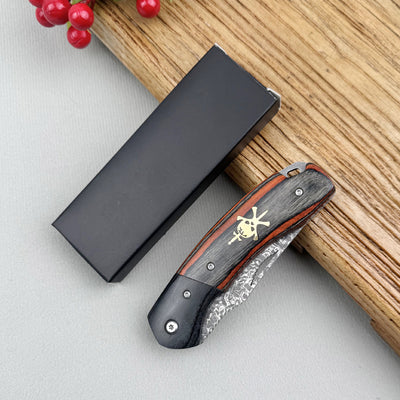 Cuchillo Plegable de Acero Damasco Portátil - Image 7