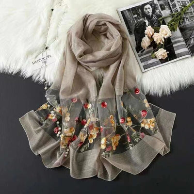Pañuelo de Seda Bordado Elegante y Versátil para Mujer - Image 12