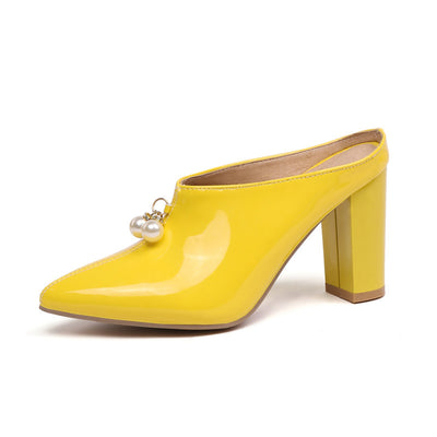 Sandalias Slip-on con Punta Perla y Tacón Cuadrado para Mujer - Image 8
