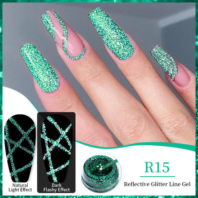 Gel de Uñas Efecto Espejo Brillante con Lentejuelas Reflectantes - Image 19