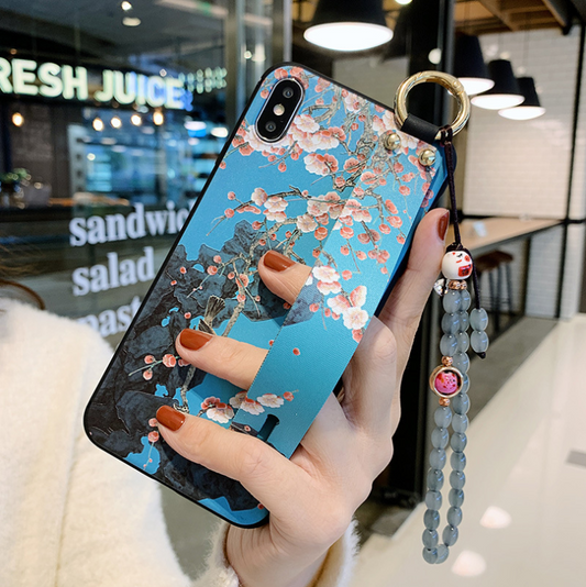 Funda para iPhone con Correa de Muñeca y Diseño de Rosas - Image 2