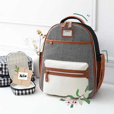 Bolsa de Lona para Mamá con Detalles en Cuero