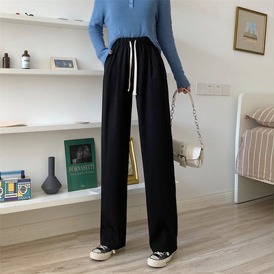 Pantalones Rectos de Cintura Alta Holgada para Mujer - Image 4
