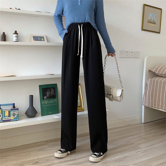 Pantalones Rectos de Cintura Alta Holgada para Mujer - Image 4