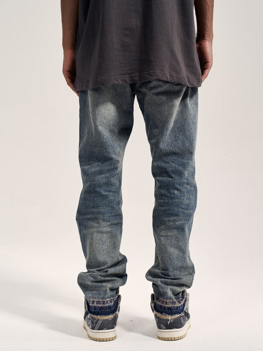 Jeans Rectos Havoc Blue Line Efecto Desgastado para Hombre - Image 4