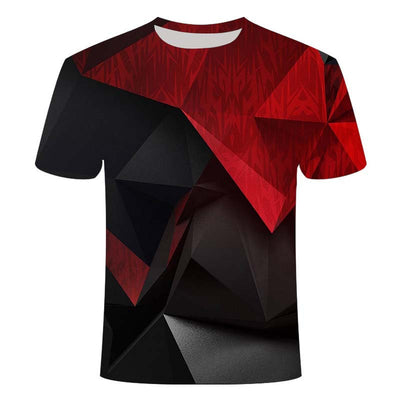 Playera Pareja Estampado 3D Líneas Creativas Unisex - Image 12