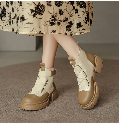 Botas Martin de Cuero Grueso Estilo Retro Francés para Mujer - Image 11