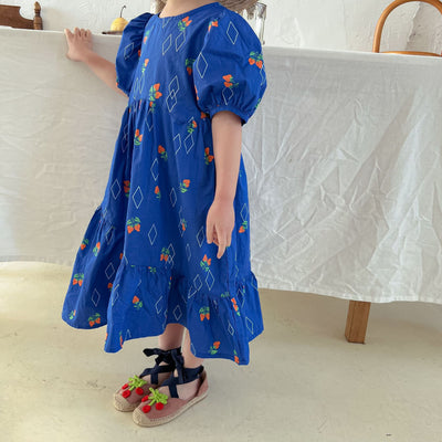 Vestido Infantil de Algodón con Estampado de Cerezas - Image 9