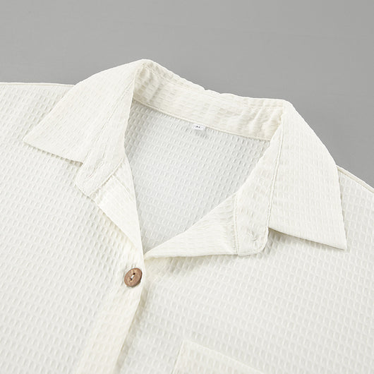 Conjunto Playero con Diseño Waffle - Camisa y Shorts - Image 18