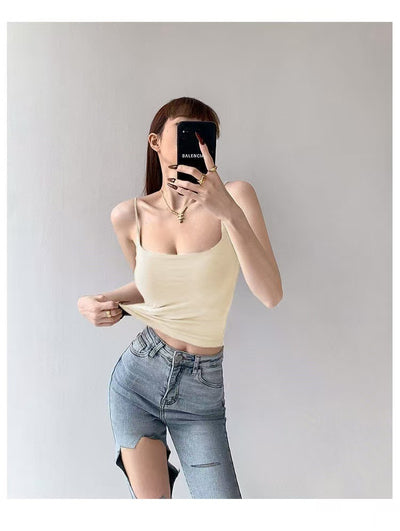 Camiseta de Algodón para Mujer con Sostén Acolchado Integrado - Image 14