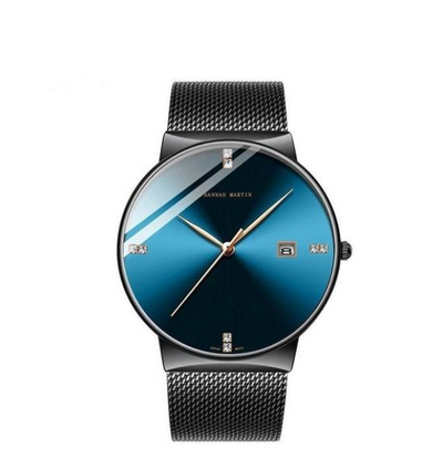 Reloj de Negocios Elegante con Malla Acero Inoxidable y Detalles de Diamante