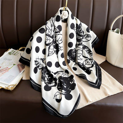 Chal Hijab Protector Solar con Bloques de Color Floral - Image 50