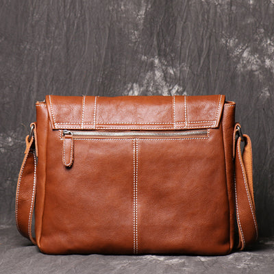 Bolso Bandolera de Cuero Genuino Gran Capacidad para Hombre - Image 11