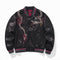 Embroidered Dragon Baseball Jacket - Reinforced Casual Style