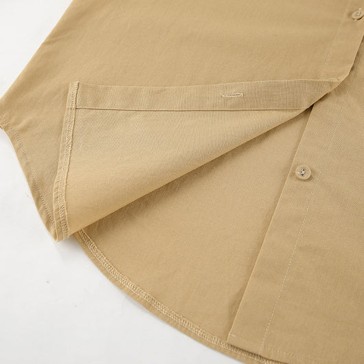 Conjunto Casual Khaki de Lino y Algodón - Camisa y Pantalón Ancho Estilo Urbano para Mujer - Image 8