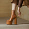 Botas Cortas Mujer Tacón Grueso Plataforma Impermeable Altura Extra