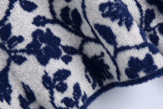 Suéter Tejido con Estampado Floral Estilo Europeo para Mujer - Image 16