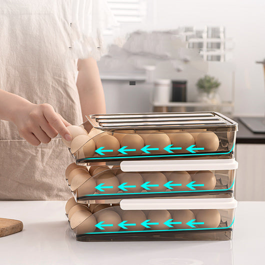 Organizador de Huevos Refrigerador con Ruedas y Tapa Transparente - Image 7
