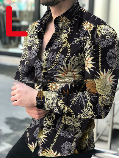 Camisa Casual Estampada de Manga Larga para Hombre - Image 12