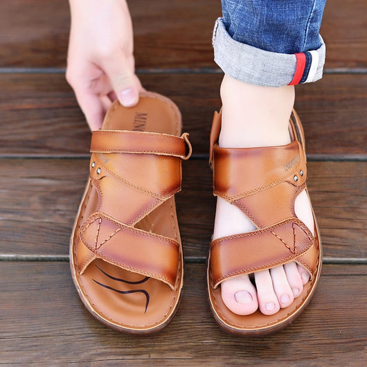 Sandalias Hombre Cuero Gamuza Premium - Calzado Playa Elegante - Image 4
