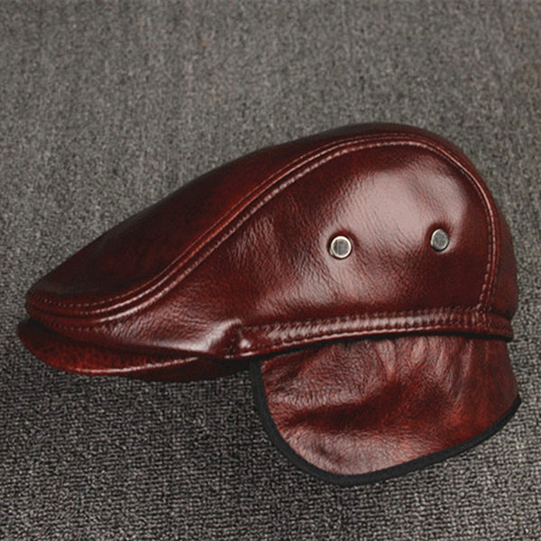 Boina de Cuero Genuino con Protección Solar - Estilo y Comodidad