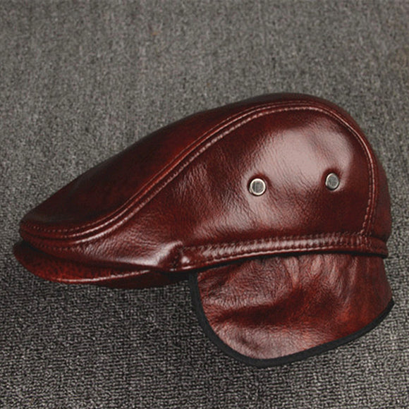 Boina de Cuero Genuino con Protección Solar - Estilo y Comodidad