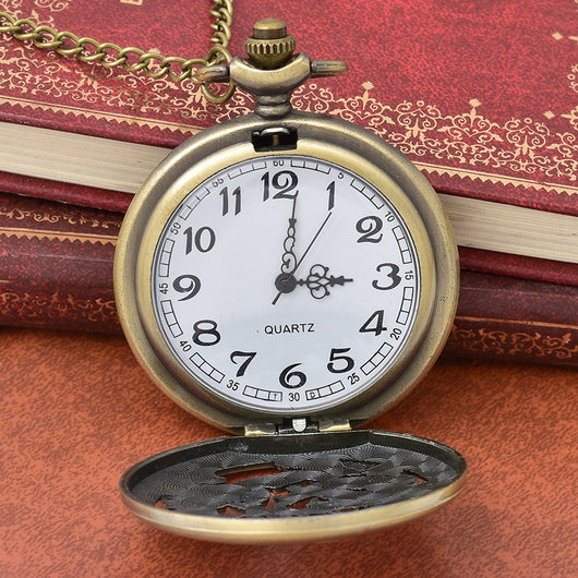Reloj de Bolsillo Dragón y Fénix - Diseño Calado Tradicional - Image 3