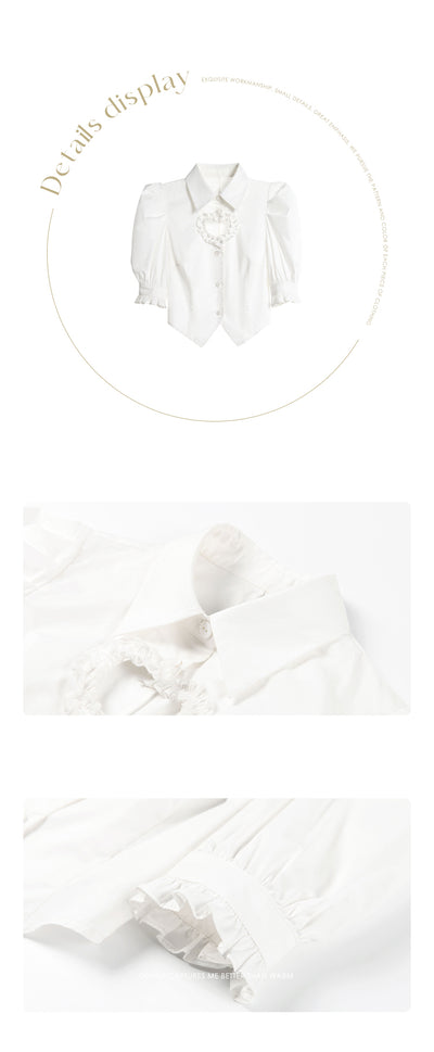 Blusa Blanca Elegante con Diseño Hueco Irregular - Image 13