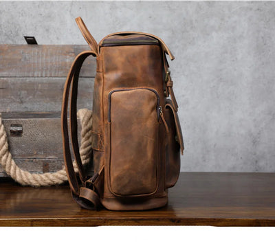 Mochila de Cuero Vintage Crazy Horse de Gran Capacidad - Image 11