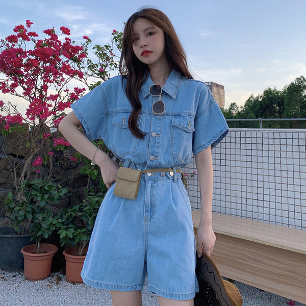 Mono Denim Ajustado para Mujer - Estilo Casual Versátil