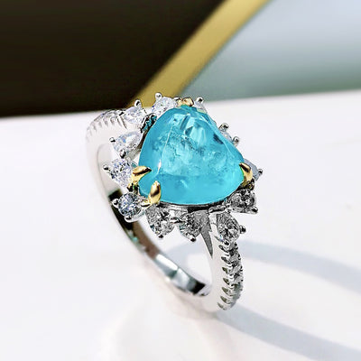 Anillo Corazón Paraíba Europeo Americano para Mujer - Image 3