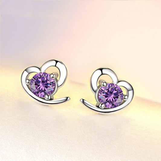 Aretes de Corazón con Zircón