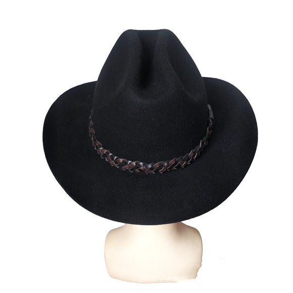 Sombrero Vaquero Occidental de Fieltro Lana - Gorro Jazz Elegante