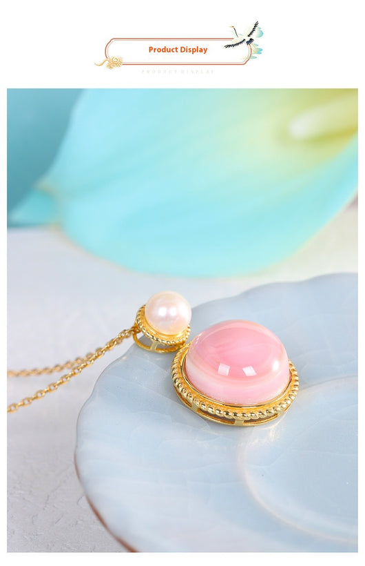 Aretes de Plata S925 con Concha Rosa y Diseño Geométrico Minimalista - Image 11